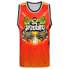 TT104 TUFF Tank Top Red Chinese Dragon and Tiger