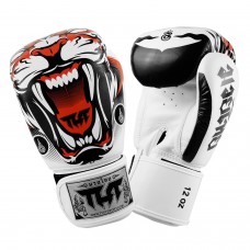 TUFF Muaythai Boxing Gloves White Tiger