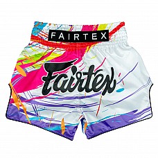 BS1933 Fairtex World Music White Muaythai Shorts