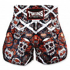 TBS53-CAL Twins Calaveras Muaythai Shorts Orange